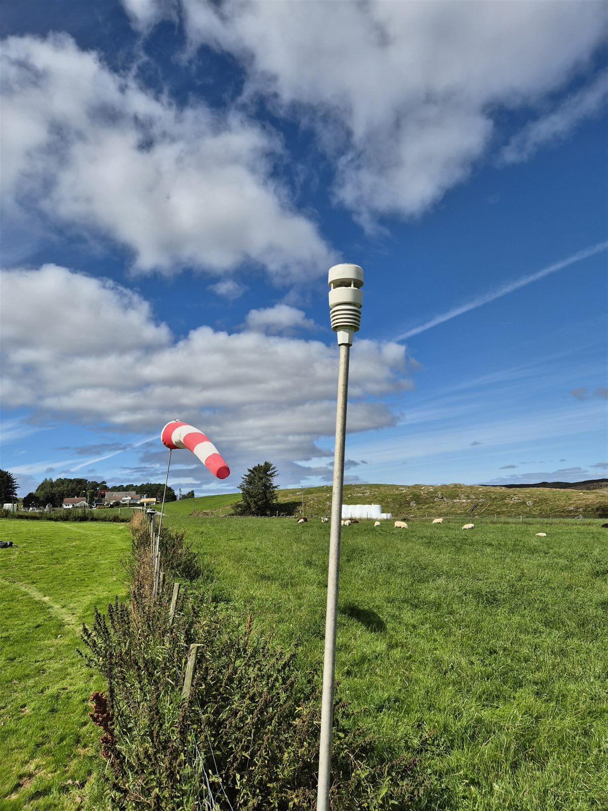 Weather sensor mounted on a mast tube